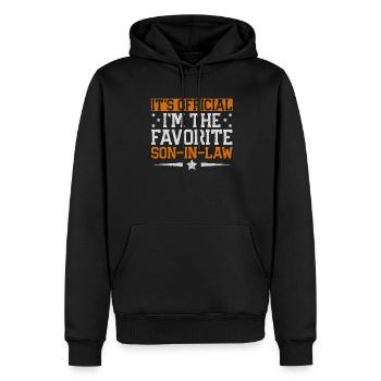 Son officiel im Le gendre préféré - Sweat à capuche Premium bio Homme - noir - Devant - Nico (187cm)
