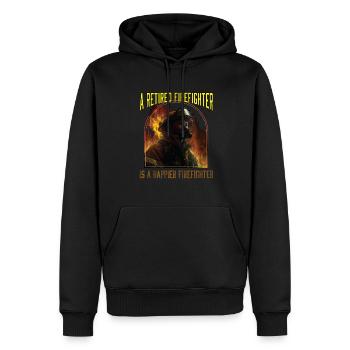 A Retired Firefighter Is A Happier Firefighter - Men’s Premium Organic Hoodie - black - Front - Nico (187cm)