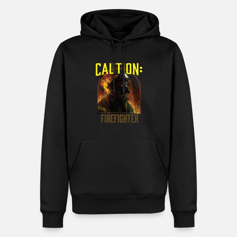 Attention pompier Pompier Sauveteur - Sweat à capuche Premium bio Homme - noir