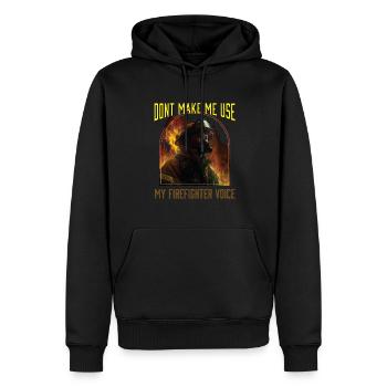 Ne me faites pas utiliser ma voix de pompier - Sweat à capuche Premium bio Homme - noir - Devant - Nico (187cm)