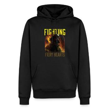 Fighting Fiery Hearts Fire Rescue Firefighting - Männer Premium Bio Hoodie - Schwarz - Vorne - Nico (187cm)