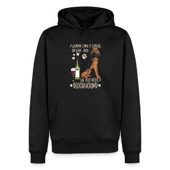 Bloodhound Hund Bluthund - Männer Premium Bio Hoodie - Schwarz - Vorne - Nico (187cm)