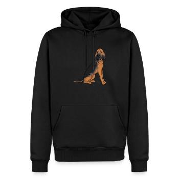Bloodhound Hund Bluthund - Männer Premium Bio Hoodie - Schwarz - Vorne - Nico (187cm)
