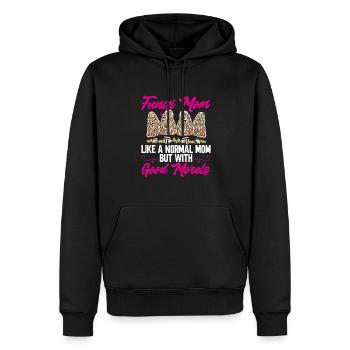 Chasse aux champignons, champignons, morilles, cueillette de champignons, cueillette de champignons - Sweat à capuche Premium bio Homme - noir - Devant - Nico (187cm)