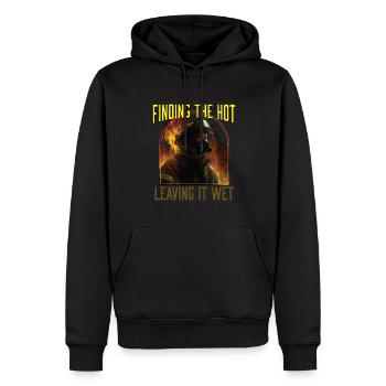 Trouver le chaud en le laissant mouillé pompier pompier - Sweat à capuche Premium bio Homme - noir - Devant - Nico (187cm)