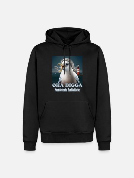 OHA Norddeutsche Panikattacke Friesisch Nordsee - Männer Premium Bio Hoodie - Schwarz