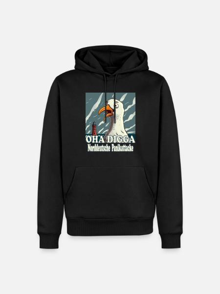 OHA Norddeutsche Panikattacke Friesisch Nordsee - Männer Premium Bio Hoodie - Schwarz