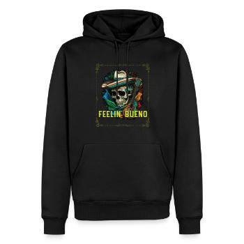 Feelin Bueno Mexican Life Mexique Pride Country - Sweat à capuche Premium bio Homme - noir - Devant - Nico (187cm)