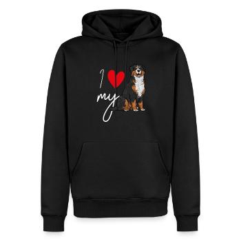 Bouvier bernois - Sweat à capuche Premium bio Homme - noir - Devant - Nico (187cm)
