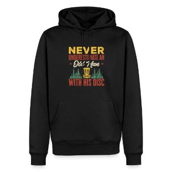 Discgolf Disc Golf Frisbee - Men’s Premium Organic Hoodie - black - Front - Nico (187cm)