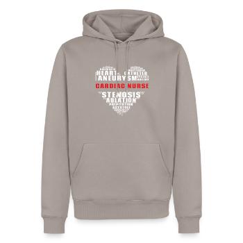 Kardiologie Krankenschwester Kardiologe - Männer Premium Bio Hoodie - Taupe - Vorne - Nico (187cm)