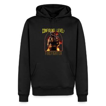 Confidence Level: Firefighter Best Fireman Ever - Männer Premium Bio Hoodie - Schwarz - Vorne - Nico (187cm)
