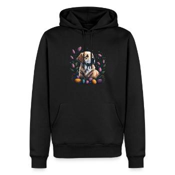 Golden Retriever au printemps Pâques Golden - Sweat à capuche Premium bio Homme - noir - Devant - Nico (187cm)