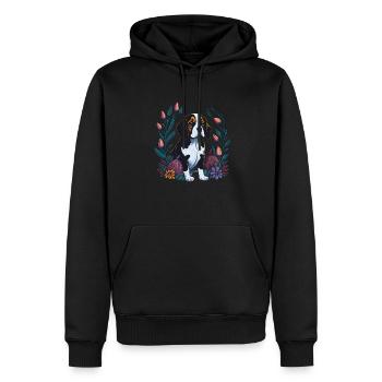Beau chien Beagle Pâques Printemps Beagle - Sweat à capuche Premium bio Homme - noir - Devant - Nico (187cm)