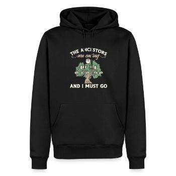 Genealogie Ahnenforschung Ahnenforscher - Männer Premium Bio Hoodie - Schwarz - Vorne - Nico (187cm)