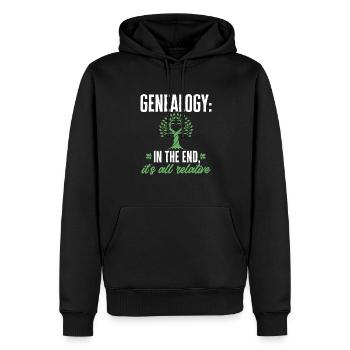Généalogie Généalogie Généalogiste - Sweat à capuche Premium bio Homme - noir - Devant - Nico (187cm)