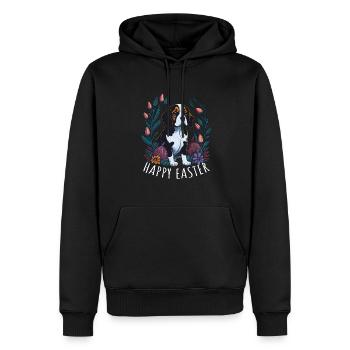 Beau chien Beagle Pâques Printemps Beagle - Sweat à capuche Premium bio Homme - noir - Devant - Nico (187cm)