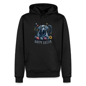Beau chien Beagle Pâques Printemps Beagle - Sweat à capuche Premium bio Homme - noir - Devant - Nico (187cm)