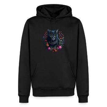 cute cat in easter & spring style cats - Men’s Premium Organic Hoodie - black - Front - Nico (187cm)