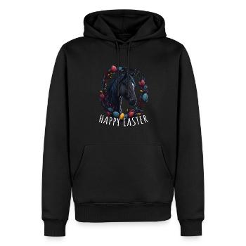 Reiten mit süßes Pferd Happy Easter Pferd - Männer Premium Bio Hoodie - Schwarz - Vorne - Nico (187cm)
