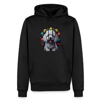 Beau caniche chien Pâques printemps caniche - Sweat à capuche Premium bio Homme - noir - Devant - Nico (187cm)