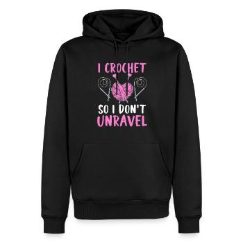 Je crochete pour ne pas démêler - Sweat à capuche Premium bio Homme - noir - Devant - Nico (187cm)