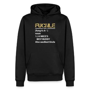 Funcle Definition - Männer Premium Bio Hoodie - Schwarz - Vorne - Nico (187cm)