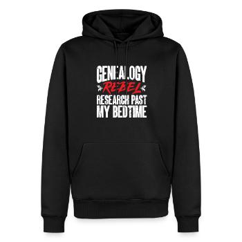 Généalogie Généalogie Généalogiste - Sweat à capuche Premium bio Homme - noir - Devant - Nico (187cm)