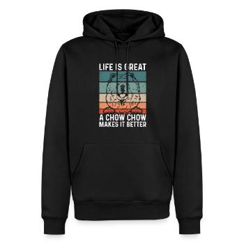 Chow Chow Hund - Männer Premium Bio Hoodie - Schwarz - Vorne - Nico (187cm)