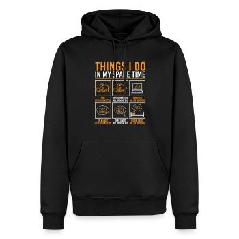 Things I Do In My Spare Time Theme Park Roller Coa - Men’s Premium Organic Hoodie - black - Front - Nico (187cm)