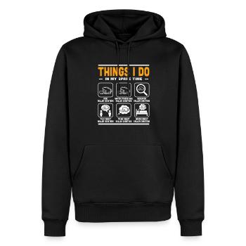Mes temps libres Parc à thème Montagnes russes de vacances - Sweat à capuche Premium bio Homme - noir - Devant - Nico (187cm)