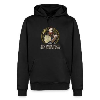 Pas assez de haches drôle de mythologie humour nordique - Sweat à capuche Premium bio Homme - noir - Devant - Nico (187cm)