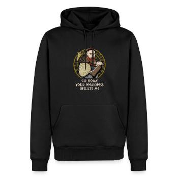 Your Weakness Insults Me Funny Odin Humor Norse - Männer Premium Bio Hoodie - Schwarz - Vorne - Nico (187cm)