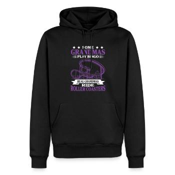 Roller Coaster Grandma Grandmother Amusement Park - Männer Premium Bio Hoodie - Schwarz - Vorne - Nico (187cm)