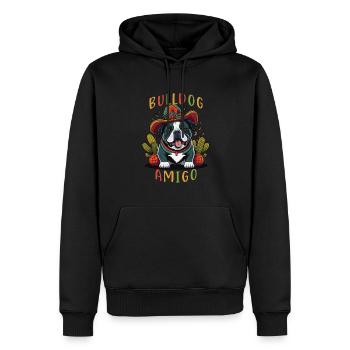 Bulldogge Amigo Sombrero Mexikanische Bulldogge - Männer Premium Bio Hoodie - Schwarz - Vorne - Nico (187cm)