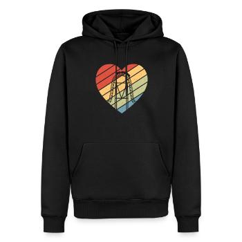 Parc à thème Vacances Retro Heart Roller Coaster - Sweat à capuche Premium bio Homme - noir - Devant - Nico (187cm)