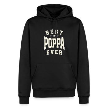 Bester Poppa aller Zeiten - Der ultimative Papa-Witz - Father's - Männer Premium Bio Hoodie - Schwarz - Vorne - Nico (187cm)