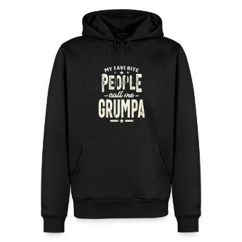 Mes personnes préférées m’appellent Grumpa - Papa Mou - Sweat à capuche Premium bio Homme - noir - Devant - Nico (187cm)