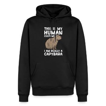 Capybara Nagetier - Männer Premium Bio Hoodie - Schwarz - Vorne - Nico (187cm)