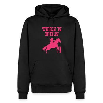 Turn 'N Burn Western Barrel Racer Horse Barrel Rac - Männer Premium Bio Hoodie - Schwarz - Vorne - Nico (187cm)