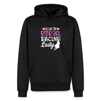 Crazy Barrel Racing Lady Horse Rodeo Western Barre - Sweat à capuche Premium bio Homme - noir - Devant - Nico (187cm)