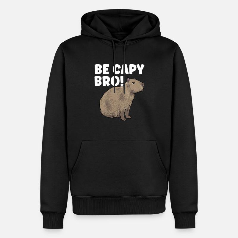 Capybara Nagetier - Männer Premium Bio Hoodie - Schwarz