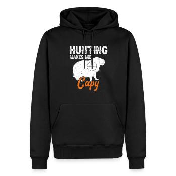 Rongeur Capybara - Sweat à capuche Premium bio Homme - noir - Devant - Nico (187cm)