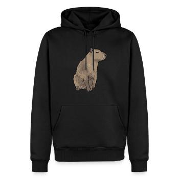 Rongeur Capybara - Sweat à capuche Premium bio Homme - noir - Devant - Nico (187cm)