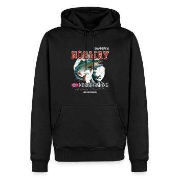 Norvège pêche Drapeau norvégien - Sweat à capuche Premium bio Homme - noir - Devant - Nico (187cm)