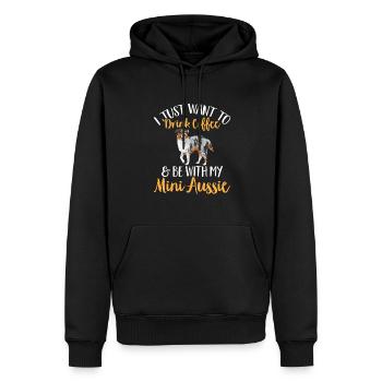 Berger australien miniature - Sweat à capuche Premium bio Homme - noir - Devant - Nico (187cm)