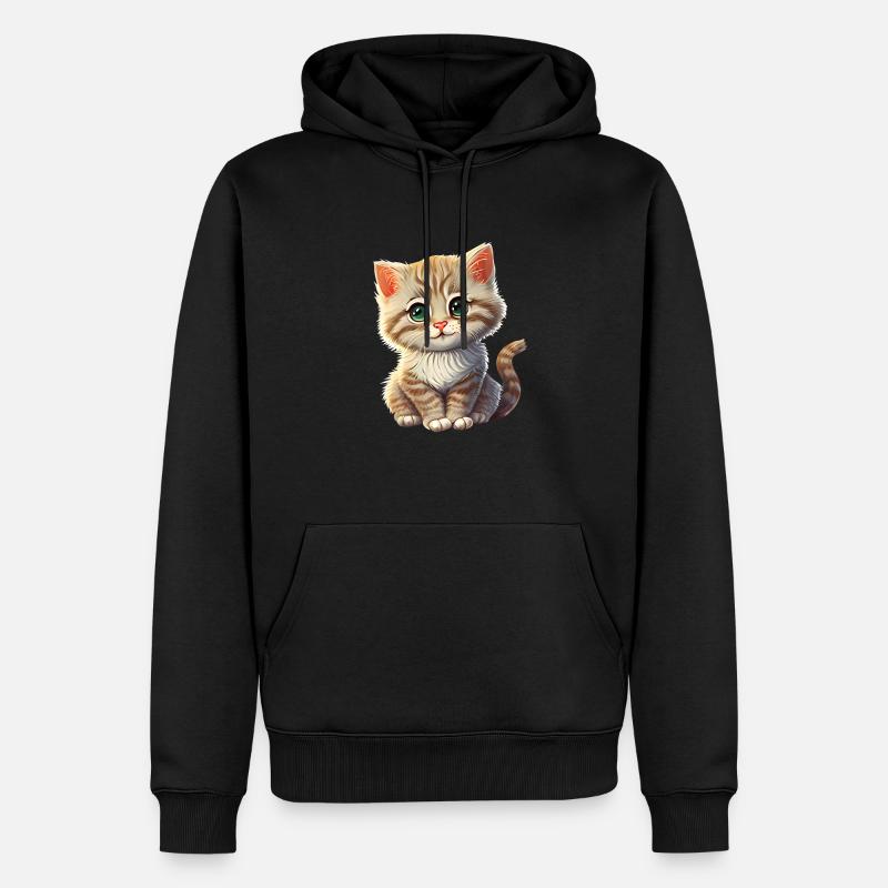 Katze Kätzchen Geschenk - Männer Premium Bio Hoodie - Schwarz