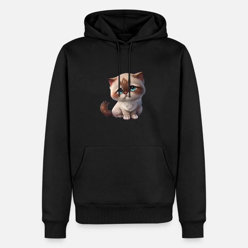 Katze Kätzchen Geschenk - Männer Premium Bio Hoodie - Schwarz