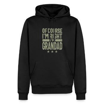 Natürlich habe ich recht, ich bin Opa - Vatertag - Männer Premium Bio Hoodie - Schwarz - Vorne - Nico (187cm)