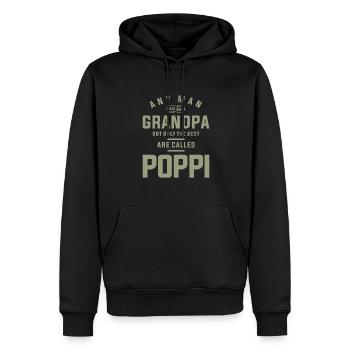 Poppi - A Title Earned, Not Given - Father's Day - Men’s Premium Organic Hoodie - black - Front - Nico (187cm)